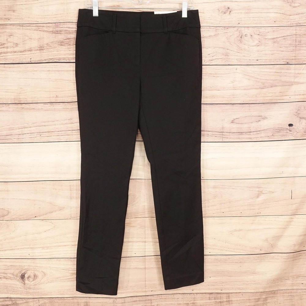 LOFT Pants Womens 4 Black Skinny Ankle Mid Rise Stretch Dress Pants 31x27.5